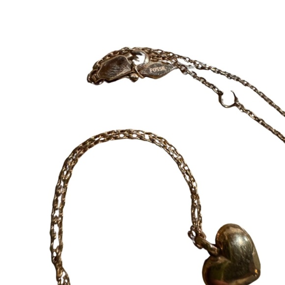 Fossil Gold Toned Heart Sparkle Necklace - Picture 2 of 2